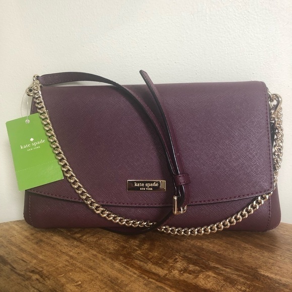 Kate Spade Deep plum Laurel Way leather crossbody, brand new with tag - Picture 8 of 15